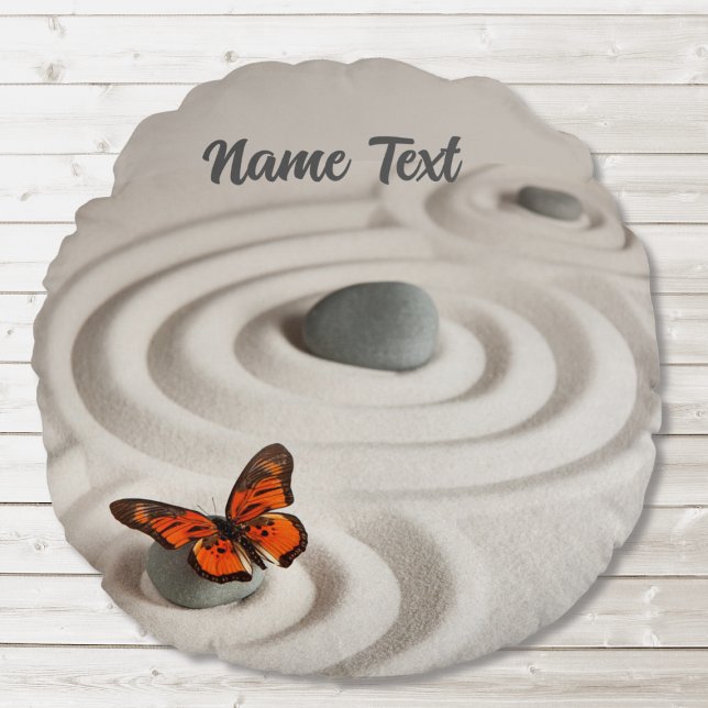 Zenträdgårds meditations runt kuddfodral rund kudde (Skapare uppladdad)