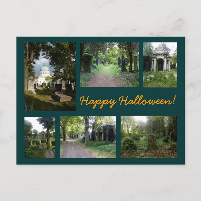 Zentralfriedhof Halloween Collage Vykort (Framsida)