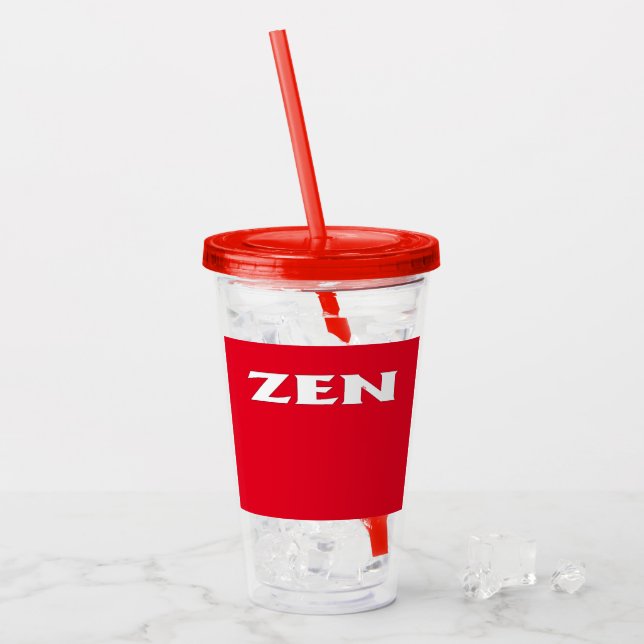 Zenvit röd akryltumlare take away mugg (Framsida Ice)