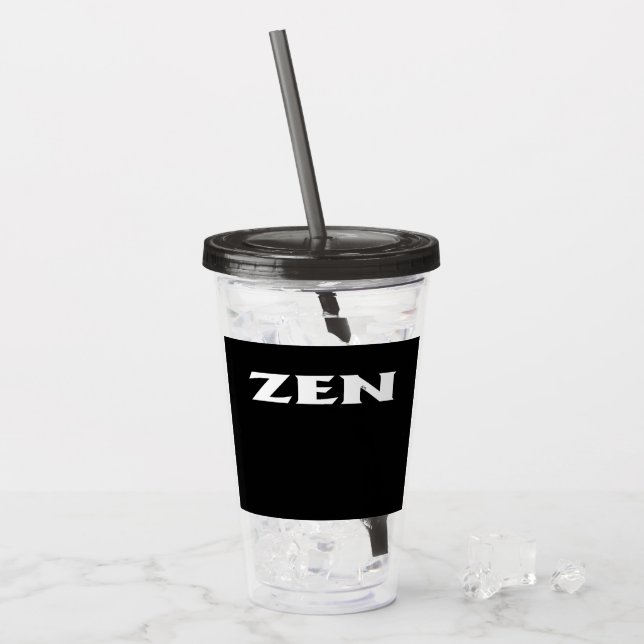 Zenvit svart akryltumlare take away mugg (Framsida Ice)