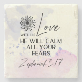 Zephaniah 3:17 Hans Kärlek lugnar din rädsla Bibel Stenunderlägg