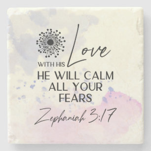 Zephaniah 3:17 Hans Kärlek lugnar din rädsla Bibel Stenunderlägg