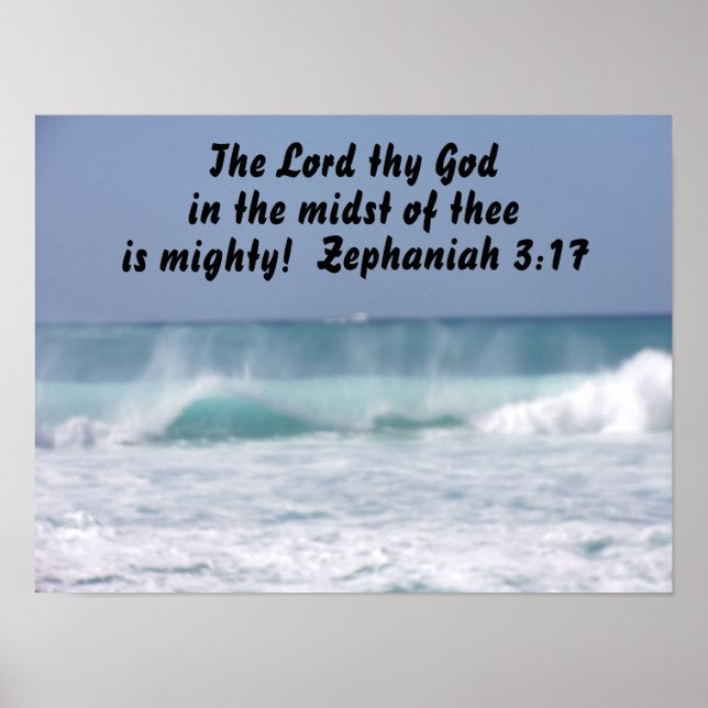 Zephaniah 3:17 Herren Gud mitt i Poster (Framsidan)