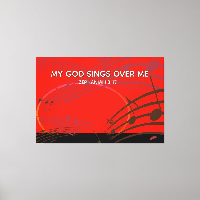 Zephaniah 3:17 | MINA GODA SJUNGOR ÖVER MIG | Chri Canvastryck (Framsida)