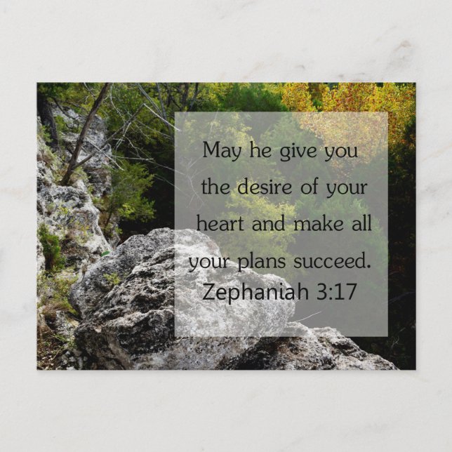 Zephaniah 3:17 Scripture Card, Skogen Vykort (Framsida)