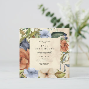 Zephyr Höger Blommigt på Eleganten Kvadratiskt Öpp Inbjudningar