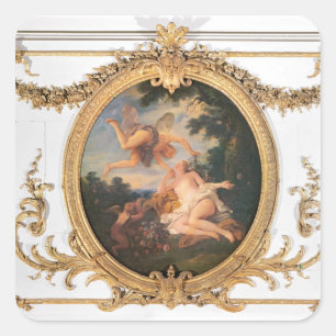 Zephyr och Flora, från Salle de Conseil Fyrkantigt Klistermärke