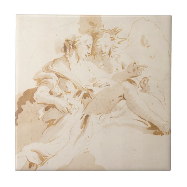 Zephyr och floror kakelplatta (Framsidan)