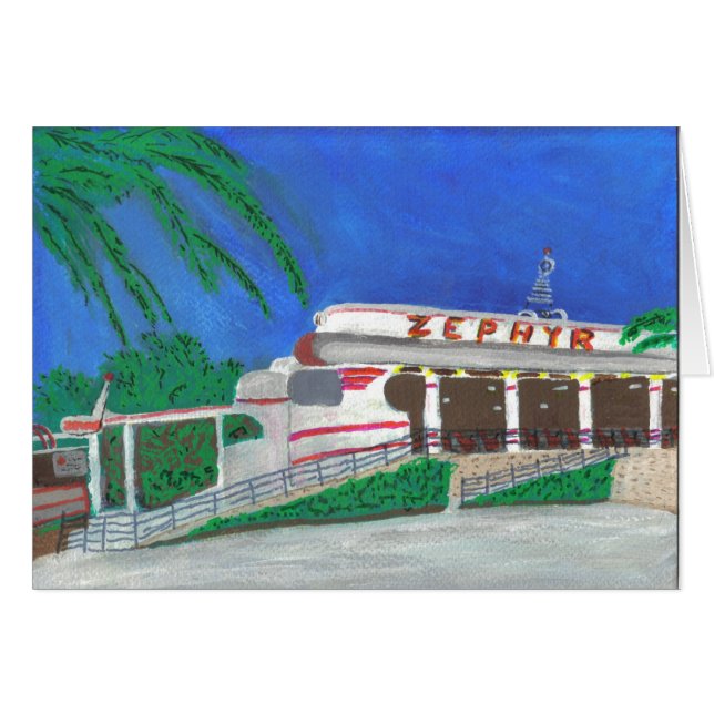Zephyr Roller Underlägg vid Beach Hälsningskort (Framsidan Horizontal)