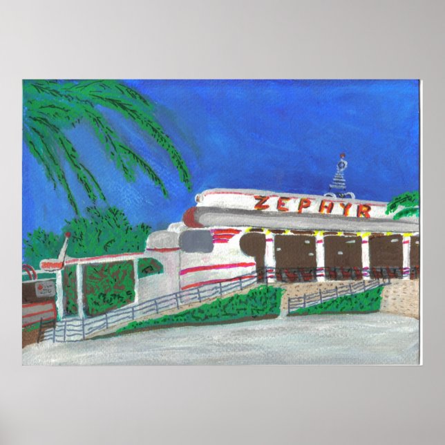 Zephyr Roller Underlägg vid Beach Poster (Framsidan)