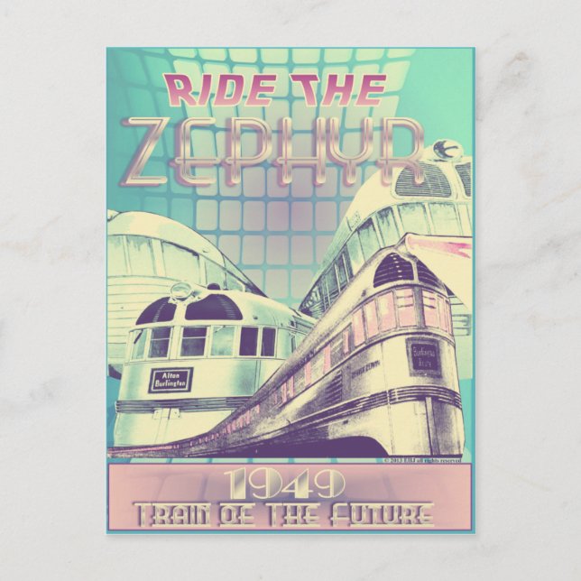 Zephyr-Vintagen Nostalgia 1949 Vykort (Framsida)