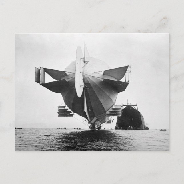 Zeppelin Airship, 1908 Vykort (Framsida)