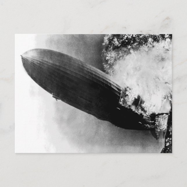 Zeppelin Burning Vykort (Framsida)