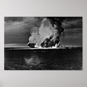 Zeppelin Explosion - Hindenburgkatastrofen - 1937 Poster