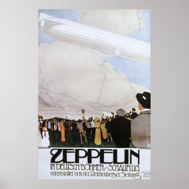 Zeppelin i Deutsch Bohmen Schauflug Poster (Framsidan)