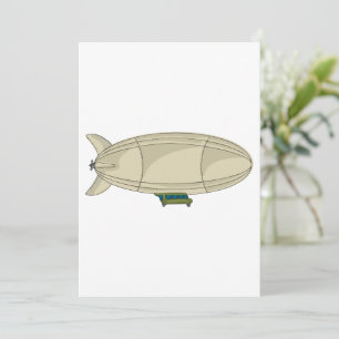 Zeppelin Luftskepp Retro Sci-Fi Blimp Inbjudningar