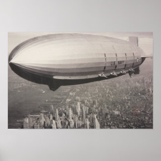 zeppelin över Manhattan Poster