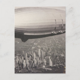 Zeppelin över New York City Vykort