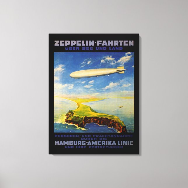 Zeppelin Resor ~ Over Sea and Land - M Canvastryck (Framsida)