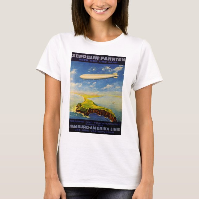 Zeppelin Resor ~ Over Sea and Land Tee Shirt (Framsida)