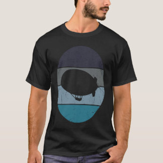 Zeppelin Retro Vintage Solnedgång Dirigibel Luftsk T Shirt
