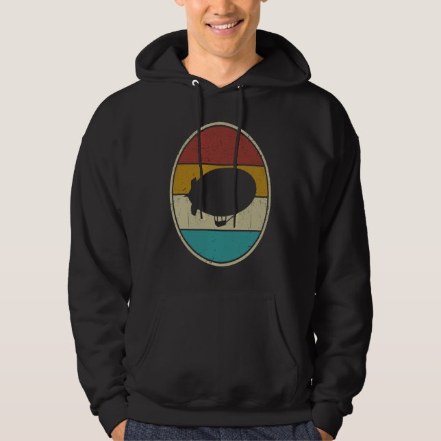 Zeppelin Retro Vintage Sunset  Dirigible Airship Hoodie (Framsida)