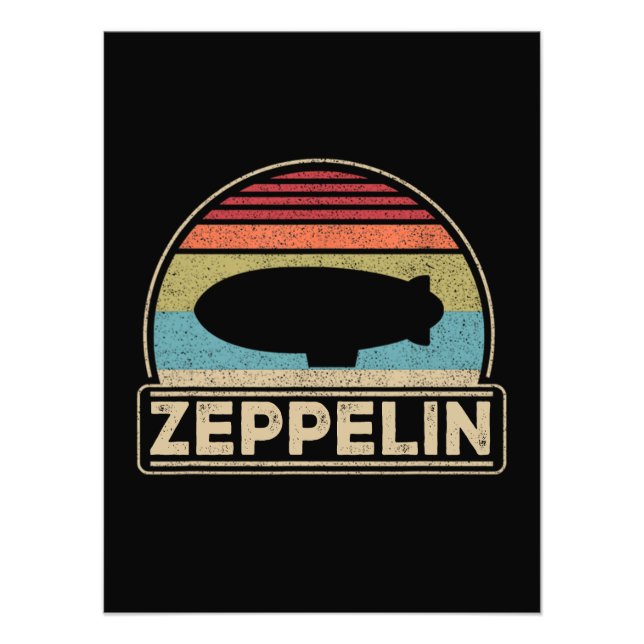 Zeppelin Vintage Retro Zeppelin Shirt Dirisible Fototryck (Framsidan)