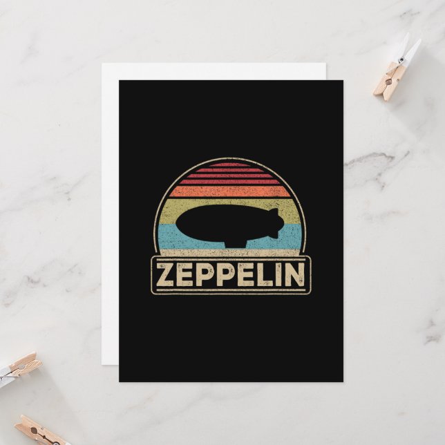 Zeppelin Vintage Retro Zeppelin Shirt Dirisible Kort (Fram/Back In Situ)