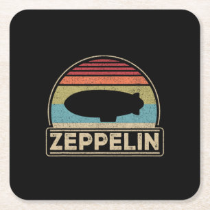 Zeppelin Vintage Retro Zeppelin Shirt Dirisible Underlägg Papper Kvadrat
