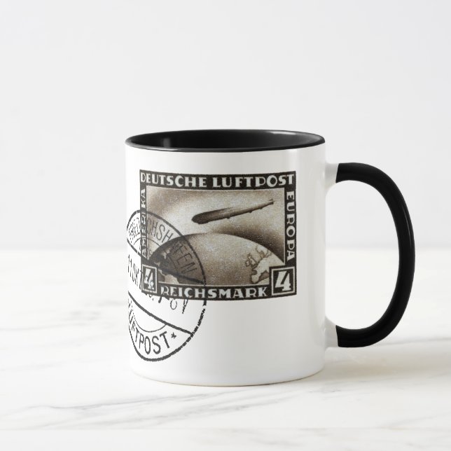 Zepplin 1928 flygpost mugg (Höger)