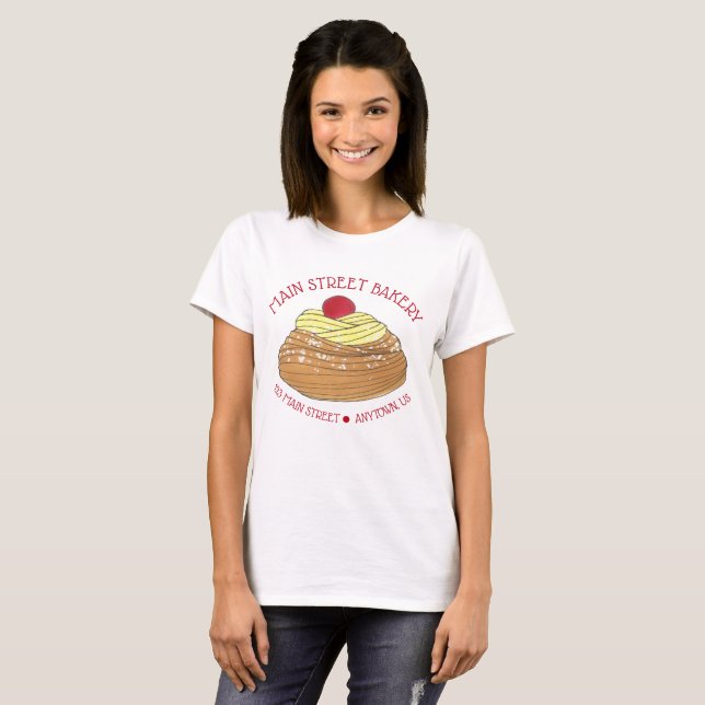 ZEPPOLE Italienska Fried Dough Pastry Chef Bakery T Shirt (Hel framsida)