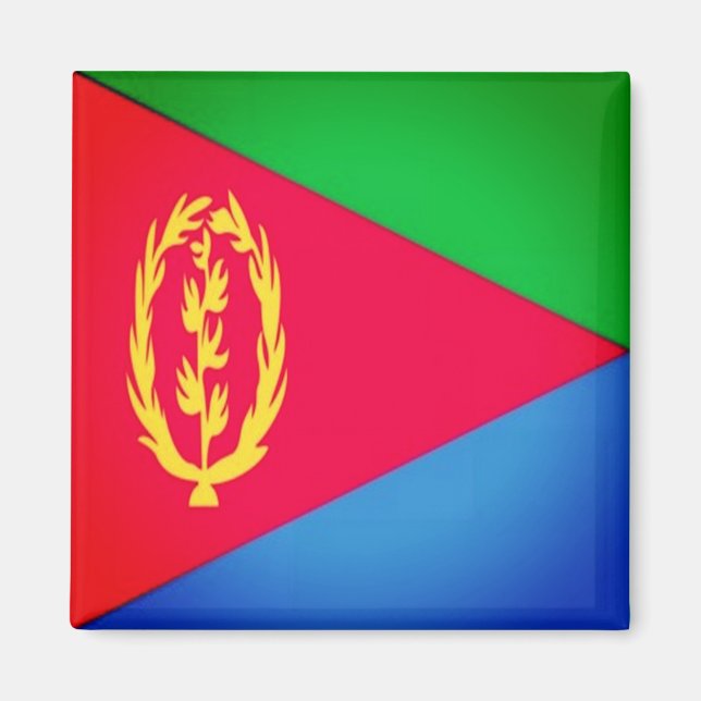 zER001 ERITREA - FLAGGA, Afrika, Fridge Magnet (Framsidan)