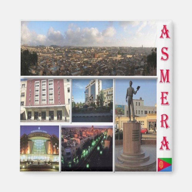 zER003 ASMARA, Mosaic, Eritrea, Afrika, Fridge Magnet (Framsidan)