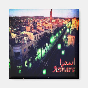 zER004 ASMARA BY Night, Eritrea, Afrika, Fridge Magnet