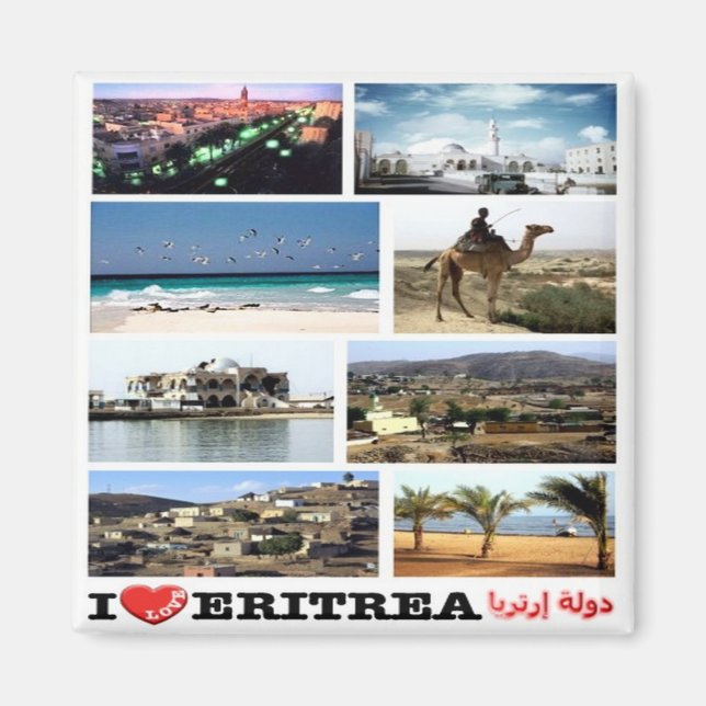 zER013 ERITREA, I Kärlek, Mosaic, Afrika, Fridge Magnet (Framsidan)