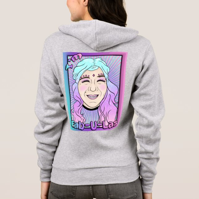 Zer0's Fab-U-Las Bella+Canvas Fullt-Zip Hoodie T Shirt (Baksida)