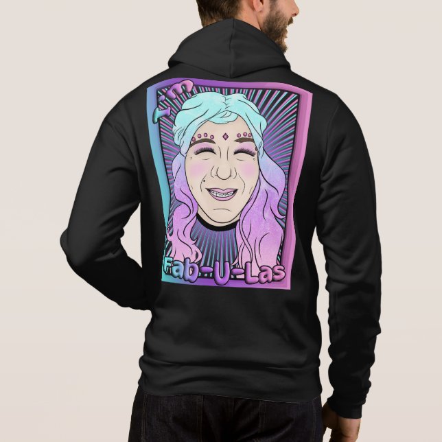 Zer0's Fab-U-Las Manar Bella+Canvas Fullt-Zip Hood T Shirt (Baksida)