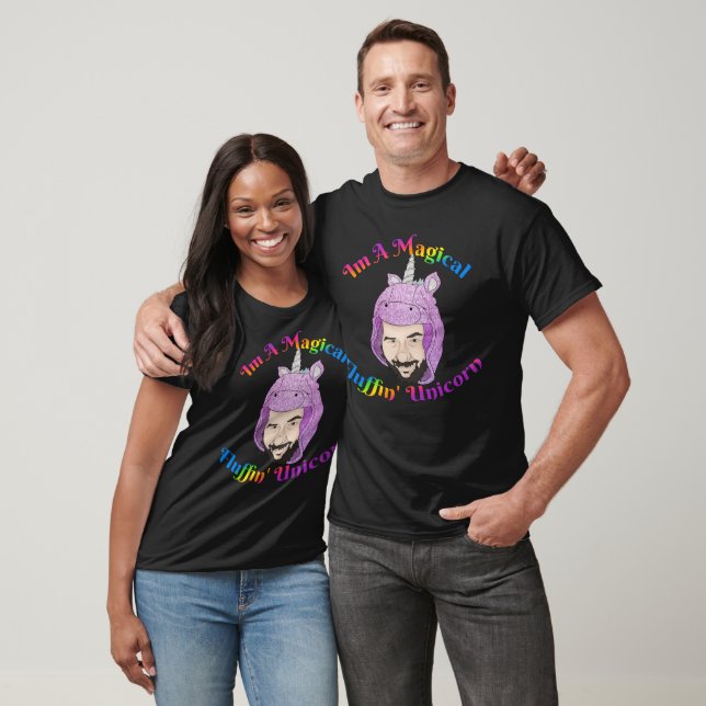 Zer0's Magic Fluffin Unicorn Basic Mörk T-Shirt (Unisex)