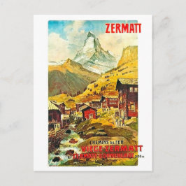 Zermat, bergstoppar, Schweiz, sommartid vintage Vykort
