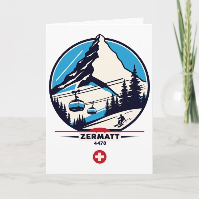 Zermatt 4478 - Skidåkning på Problemhorn  Kort (Framsida)