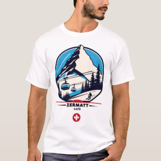 Zermatt 4478 - Skidåkning på Problemhorn  T Shirt