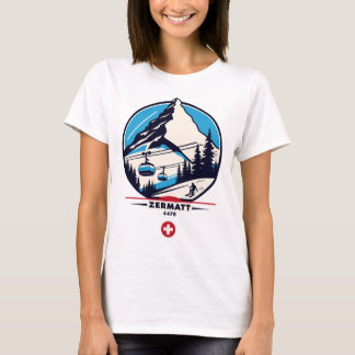 Zermatt 4478 - Skidåkning på Problemhorn  T Shirt