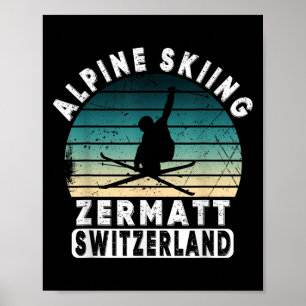 Zermatt alpin skidåkning Schweiz berg schweiziska Poster