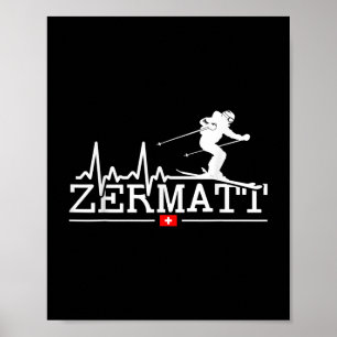 Zermatt Heartslag Alpine Skiing Swiss Alpernas Swi Poster