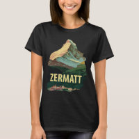 Zermatt Matterhorn Resa Retro Grafisk T-Shirt