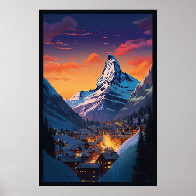 Zermatt,Matterhorn,Schweiz,Poster Poster (Framsidan)