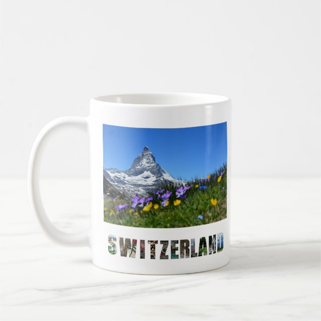 Zermatt Matterhorn Schweiz schweiziska Alpernor Kaffemugg (Vänster)