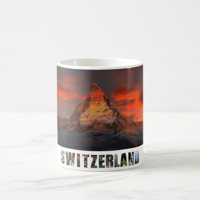 Zermatt Matterhorn Schweiz schweiziska Alpernor Su Kaffemugg (Center)