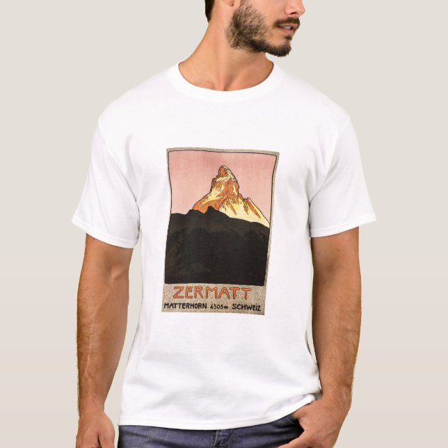ZERMATT Matterhorn Schweiz Ski Hiking Helgdagars T Shirt (Framsida)