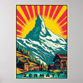 Zermatt,Matterhorn,Schweiz,Ski Poster